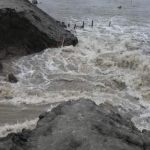 পাইকগাছায় শিবসা নদীর প্রবল জোয়ারে বেঁড়িবাধ ভেঙে পোল্ডার লবন পানি ঢুকছে