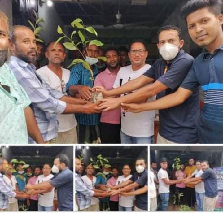 পাইকগাছায় যুবলীগনেতা আজিজুল হাকিমের গাছের চারা বিতরণ