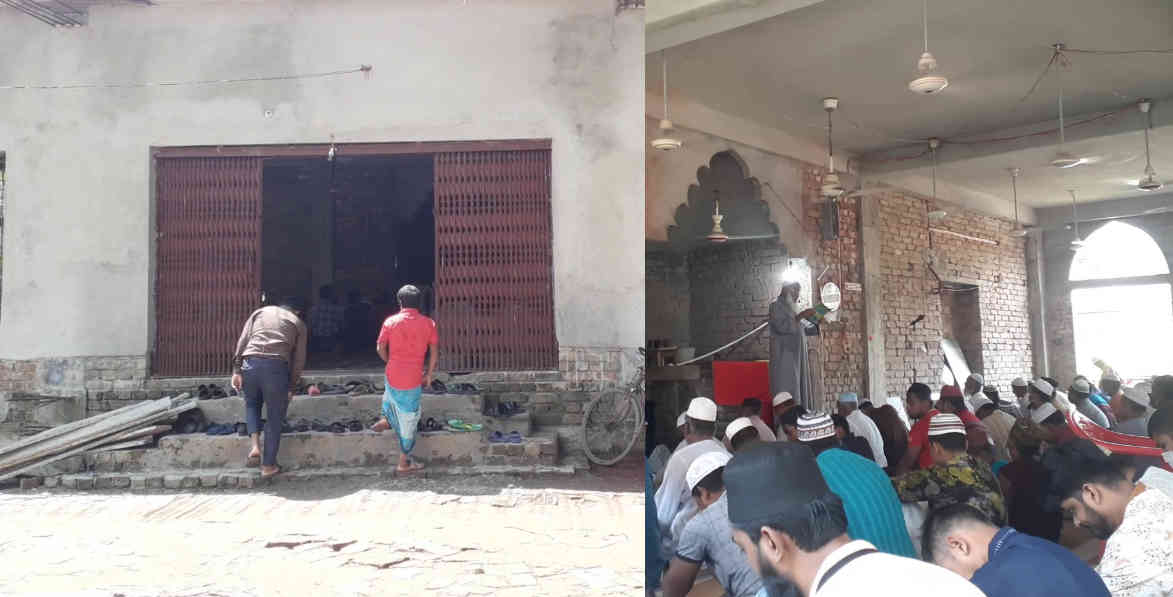 কলারোয়া সদর হাসপাতাল জামে মসজিদের বারান্দা নির্মানে ধীরগতি, ভোগান্তীতে মুসল্লীরা