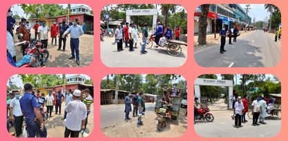 কলারোয়ায় লকডাউনের প্রথমদিন কঠোর অবস্থানে জনপ্রতিনিধি ও প্রশাসন