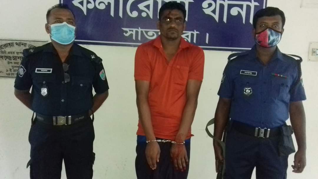 কলারোয়ায় শীর্ষ মাদক ব্যবসায়ী চামড়া মনি আটক