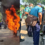 আবারও নিজের বাইকে আগুন