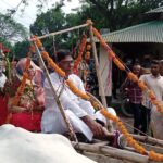 সুসজ্জিত গরুর গাড়িতে চড়ে শপথ গ্রহণ অনুষ্ঠানে এলেন নব-নির্বাচিত  ইউপি সদস্যরা