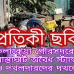 কলারোয়া পৌরসদরের রাস্তাঘাট অবৈধ স্ট্যান্ড ও দখলদারদের দখলে