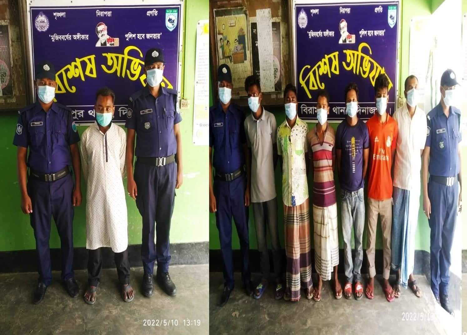 বিরামপুরে পুলিশের বিশেষ অভিযানে আটক ৭
