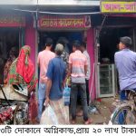 কলারোয়ায় অগ্নিকাণ্ডে পুড়লো ৩টি দোকান,প্রায় ১৫-২০ লাখ টাকার ক্ষতি