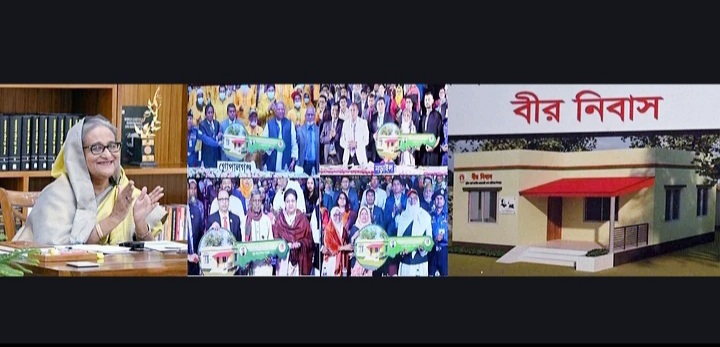 পাইকগাছায় বীর নিবাস প্রকল্পের বাড়ী পেলেন ১২ মুক্তিযোদ্ধা পরিবার