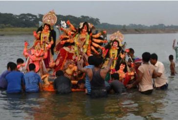 কলারোয়ায় প্রতিমা বিসর্জনের মধ্য  দিয়ে শেষ হলো শারদীয় দুর্গোৎসব