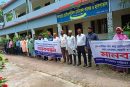 কলারোয়ায় হোমিওপ্যাথিক চিকিৎসকদের মানববন্ধন