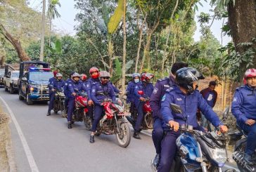 কলারোয়ায় নির্বাচন উপলক্ষ্যে যৌথ বাহিনীর মহড়া