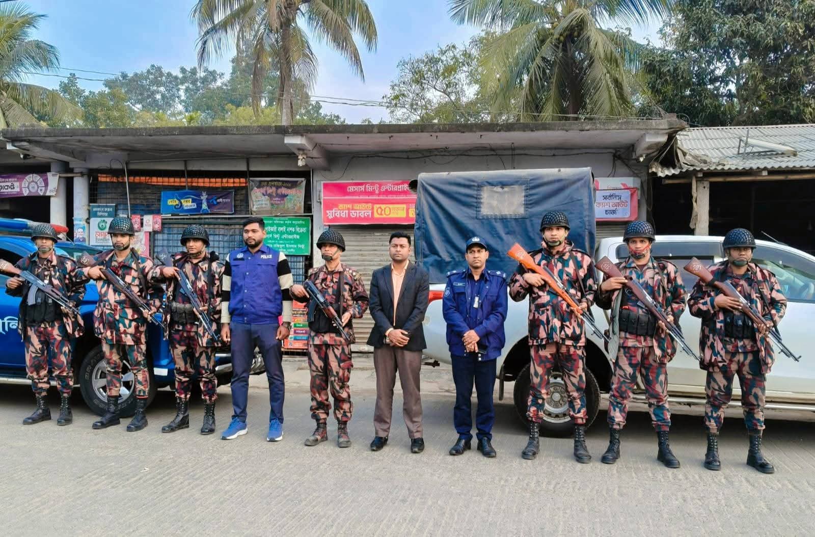 কালিগঞ্জে জাতীয় সংসদ নির্বাচন ঘিরে নিরাপত্তা টহল জোরদার