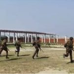 জাতীয় নির্বাচন উপলক্ষ্যে কালিগঞ্জে সেনাবাহিনীর মহড়া