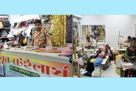 কলারোয়ায় ঈদকে সামনে রেখে ব্যস্ত সময় পার করছে দর্জি কারিগররা