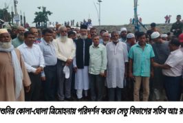 আশাশুনিতে সেতু নির্মানের সম্ভাব্যতা যাচাই পরিদর্শনে সেতু সচিব