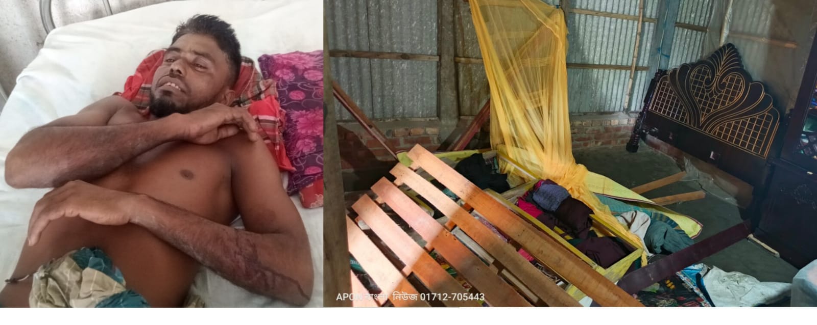 আশাশুনিতে গভীর রাতে বসতঘরে হামলা-ভাঙচুরের অভিযোগ: নারীসহ আহত-৪