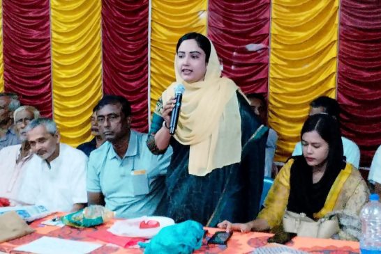 কালিগঞ্জ কৃষ্ণনগরে পূজা মণ্ডপ পরিদর্শনে জেলার একমাত্র নারী ইউপি চেয়ারম্যান সাফিয়া পারভীন